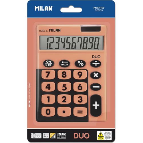 Blister calculatrice de bureau 10 chiffres, Duo orange