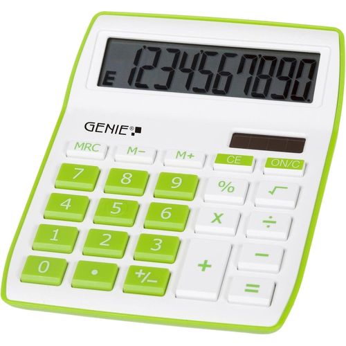 840 g 10 chiffres calculatrice de bureau avec double alimentation (solaire et batterie) Compact - Vert