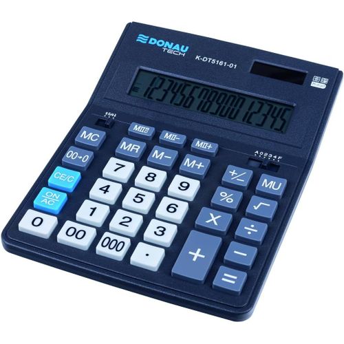 Donau Tech Office K-DT5161-01/Calculatrice de Bureau avec Affichage 16 Chiffres 201 x 155 x 35 mm Noir