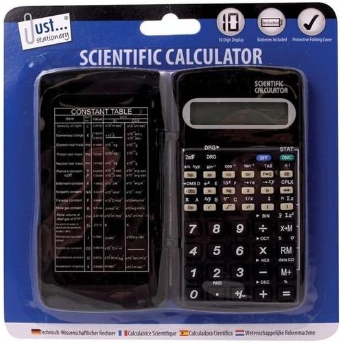 Just Stationery Calculatrice Scientifique avec Couvercle Pliable Noir