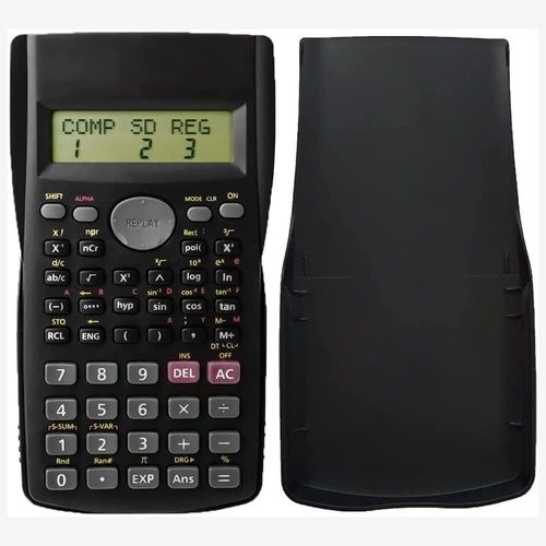 Calculatrice scientifique, calculatrice scientifique avec 240 fonctions pour étudiant, 2 lignes, calculatrice scientifique pour l'école et le travail, outils de calcul stationnaires, noir