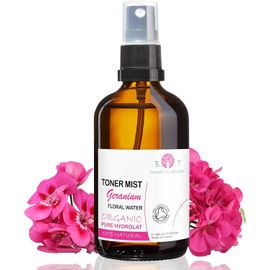 Eau De Géranium Bio 100% Pure - Tonique Visage/Corps - Naturel Désodorisant - Traitement Peau Grasse, Cheveux - 500 Ml 
