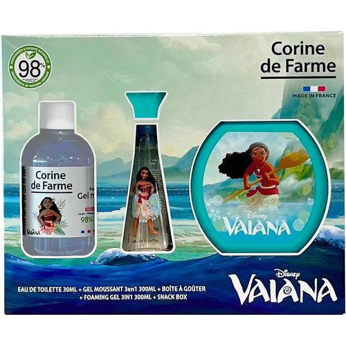 Coffret Vaiana Avec Eau De Toilette 50ml, Bain Moussant 300ml Et Boîte À Goûter - Cadeau Pour Fille - Parfum Pour Enfant Senteur Vanille - Gel Fruité 3-En-1 