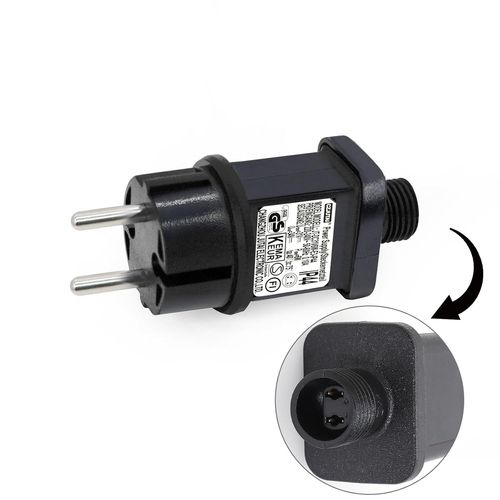 Transformateur LED CZJUTAI IP44 Alimentation pour éclairage de Noël avec prise - Prise européenne (Socle à vis - Constant allumé - DC31V6W)