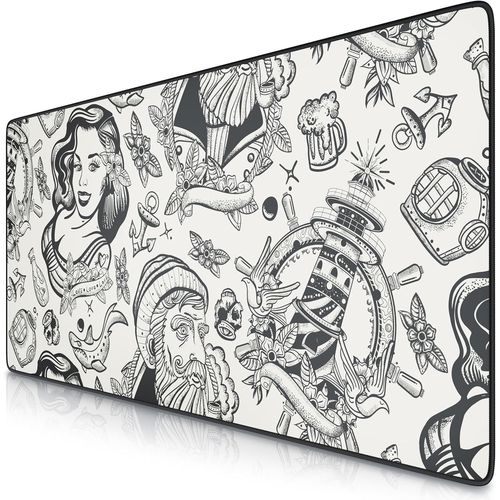 Tapis de Souris Gaming xxL 900x400mm, Mouse Pad Mat, sous-Main Bureau Gamer Extra Large en Tissu, Base antidérapante, Haute précision et Vitesse, pour Souris claviers Roccat Razer Logitech