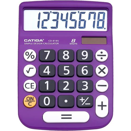 Calculatrice de Bureau à 8 Chiffres avec énergie solaire et écran LCD, ou Maison, Bureau, école, Classe et Entreprise, 4 Fonctions Petite Basique
