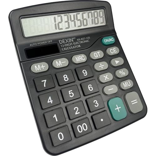 Calculatrice, Calculette de Bureau Solaire Grand Écran LCD à 12 Chiffres, Mini Calculatrice Fonction Standard pour Bureau, Maison et École, Calculatrice de Bureau avec Grands Boutons, Nior