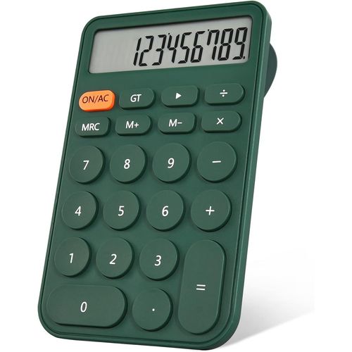 Mini Calculatrice de Poche, Calculatrice de Base à 12 Chiffres, Facile à Transporter, 14.1x8.7x1.9cm, Alimentation par Piles, pour Le Bureau, L'école, Le Magasin, Les étudiants - Vert