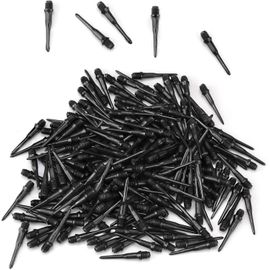 Flechettes pour Cible Electronique, 200 Pièces Flechette Pointe Plastique, Embout de Remplacement Pointe Fléchette Souple, Flechettes pour Cible Electronique (Noir) 0XBIT