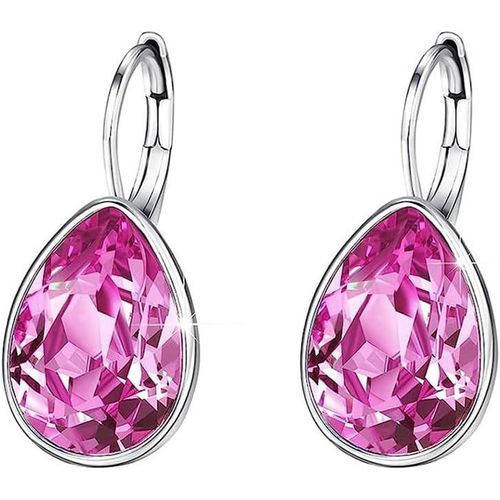 Boucles D'oreilles Pendantes Pour Femme Creoles Fantaisie Argent Cristal Strass Scintillant Acier Inoxydable Bijoux