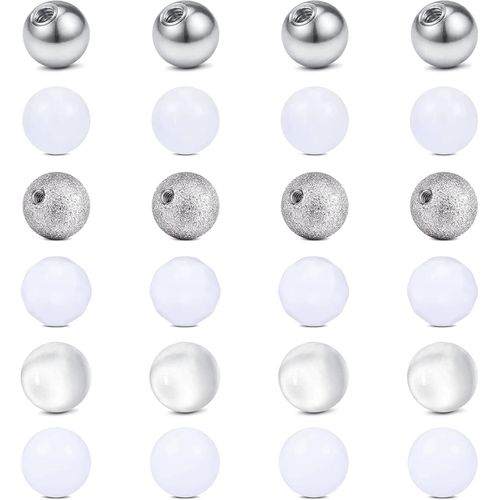 24pcs 14g 5mm Piercing Boules De Rechange Pour Piercing Mamelon Langue Nombril Anneaux Barres Industriel Piercing Bijoux