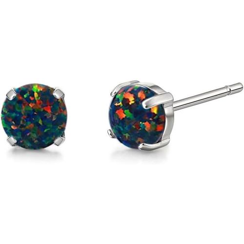 Limerencia Boucles D'oreilles Opales En Titane, Hypoallergénique Boucle Doreille Titane Pour Femmes, 5mm Opales Piercing Médical En Titane Pour Oreilles Sensibles
