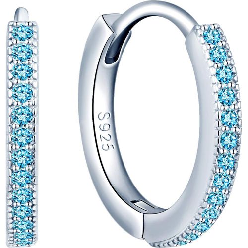 Boucles D'oreilles Femme Fille En Argent 925, Bague D'oreilles Diamant Brillant, Mini Créoles D'oreilles, Zircon Incrusté, Coloré