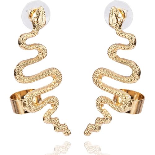 Lot De 2 Boucles D'oreilles Serpent, En Forme De Serpent, En Forme De Serpent, Gothique, Pour Femme, En Alliage, Bijoux Pour Femmes Et Filles, Argent