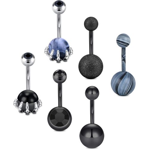 14g Piercing Nombril Chirurgical Acier Inoxydable Opale Perle Diamant Anneaux Nombril Barres Barbell Courbe Bananabells Piercing Ventre Barre10mm Pour Femmes Filles Piercing Bijoux De Corps