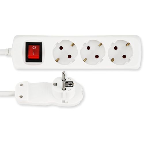 Rallonge multiprise 3X 5m Blanc + Interrupteur