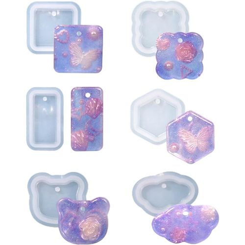 Moules En Silicone, 6 Pièces Moules En Résine Époxy, Moules En Silicone, Moules En Résine Silicone Pour Plateau Bricolage, Moule Dessous Verre Pour Dessous Verre, Bougeoirs, Bricolage