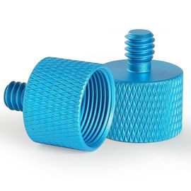 2 Pièces Kit Adaptateur Vis en de Réducteur de Filetage 1/4 à 5/8 Vis Convertisseur en pour Mic Stand,Trépied, Photo Monopode (Blue)
