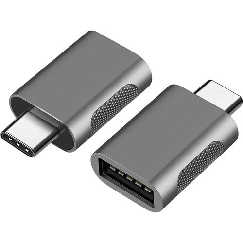 Adaptateur USB C vers USB, Lot de 2 Adaptateur USB Type-C vers USB, Adaptateur Thunderbolt 3 vers USB Femelle OTG Compatible avec MacBook Pro/Air, iMac iPad Mini 6, Gris