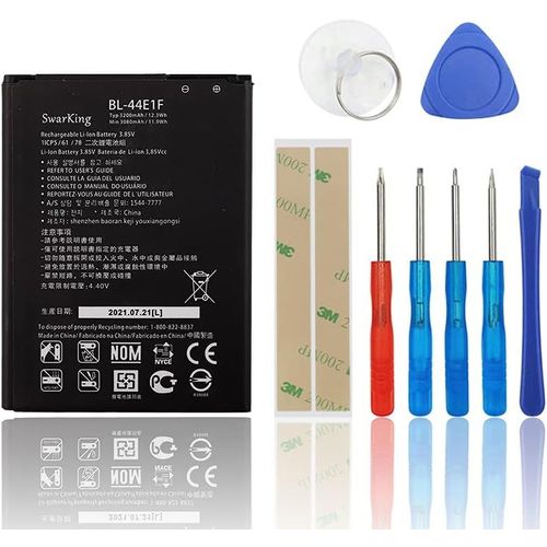 Batterie de rechange BL-44E1F compatible avec LG V20 F800L H910 H915 H990 LS997 US996 VS995 avec kit d'outils
