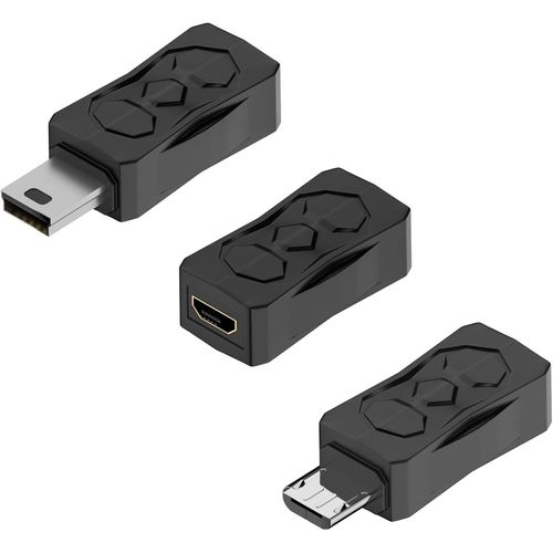 3PCS Adaptateur Mini USB vers Micro USB, Prise en Charge du convertisseur Micro USB mâle vers Mini USB 2,0 Femelle 5v / 2a Charge et Data Transfer 480mbps (Micro USB to Mini USB)