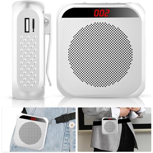 Amplificateur de voix portable - Haut-parleur rechargeable avec casque micro - Batterie 2200 mAh - Mini amplificateur de voix sans fil pour entraîneurs, enseignants, guides de tourisme, réunions, etc