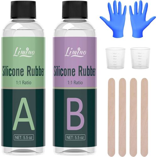 Caoutchouc Silicone Liquide - 240ml Silicone Souple pour Fabrication de Moules en Silicone - Mélange au Ratio 1:1 pour Moules en Résine Epoxy, Moulage, Fabrication de Bijoux DIY, Manuelle, Artisanat