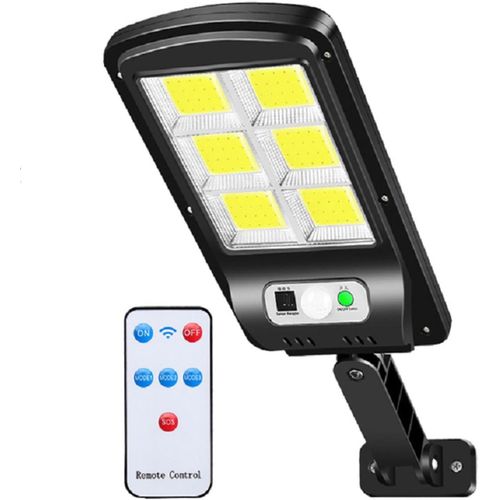 Lampadaire Solaire Led Extérieur, Phare De Route Avec Panneau Solaire, Capteur Crépusculaire Et De Mouvement, 3 Modes, Lumière Froide 6500 K, Ip65 Étanche, Idéal Pour Jardin, Terrasse (Paquet