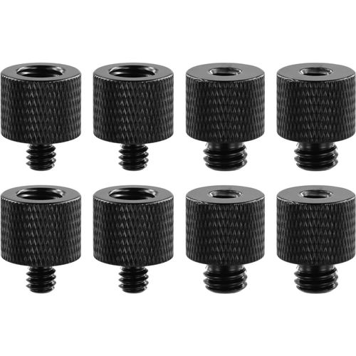8pcs Adaptateur de Pied de Micro, Adaptateur de Vis de Micro 4 3/8 Femelle Vers 1/4 Mâle et Adaptateur de Montage de Micro 4 1/4 Femelle Vers 3/8 Mâle Filetage d'Adaptateur de Vis de Caméra