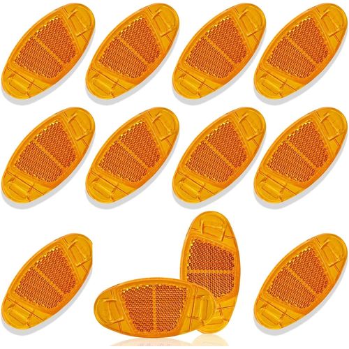Réflecteurs Pour Rayon Vélo, 10/12 Pièces Catadioptre Velo, Blanc/Jaune, Vélo Route Réflecteurs, Catadioptre Vtt Pour Accessoire De Sécurité De Conduite De Nuit De Roue De Vélo