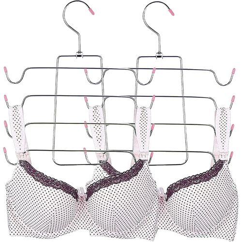 2 Pièces Cintre Robe, Cintre Camisole, Cintres Pliants, Pliable, pour Débardeurs, Camisoles, Soutien-Gorge, Maillot Bain (Rose)