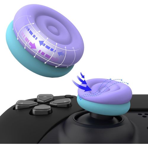Capuchon Manette Pour Ps4/Ps5,Protection Joystick Pour Xbox Series X/S,Capuchon Joystick Pour Xbox One/Elite Series 2,Capuchon Stick Analogique Pour Switch Pro-Violet Clair & Bleu Aquatique