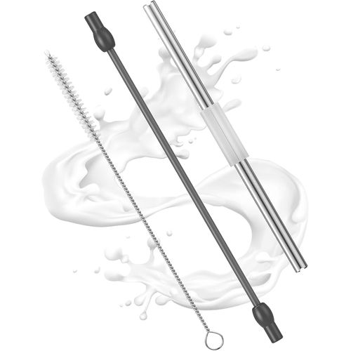 Tuyau à lait compatible avec EQ6, pièce de rechange du tuyau à lait EQ6, tube à lait en acier inoxydable et brosse de nettoyage, compatible avec les machines à café Eq6 Series, Bosch