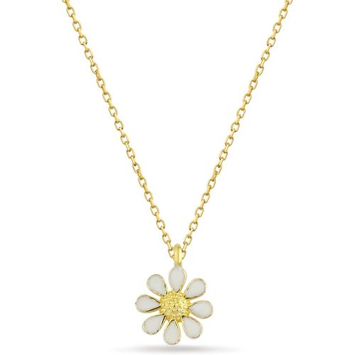 Collier Daisy Avec Pendentif Marguerite, En Argent Sterling 925 Plaqué Or, Hypoallergénique Et Sans Nickel (Collier Daisy En Argent)
