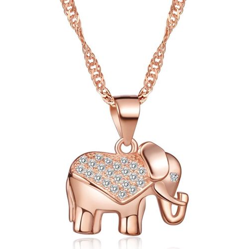 Infinite U Collier Pendentif L'éléphant Élégant Orné Zirconium En Argent Fin S925 Or Rose Style Animal Aimable Particulier À La Mode Pour Femme Fille Comme Cadeau