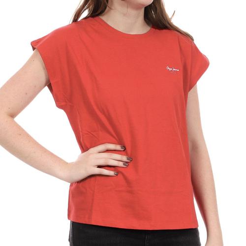 T-Shirt Rouge Femme Pepe Jeans Bloom