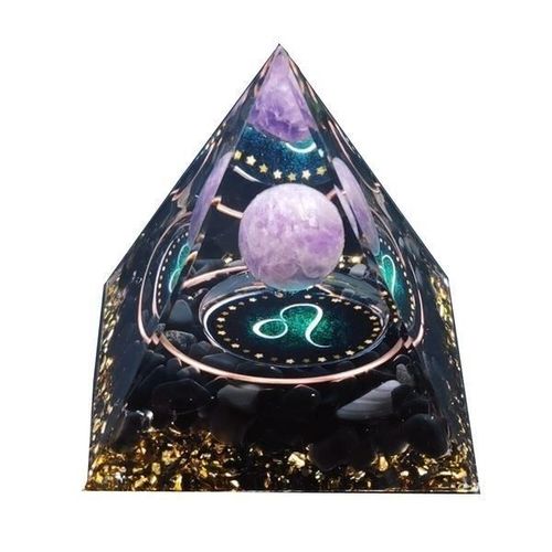 Pyramide Orgonite Lion Et Améthyste Constellation Du Zodiaque Lion