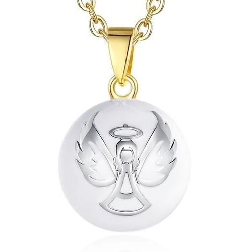 Collier Bola De Grossesse Ange Avec Ailes Déployées Argenté