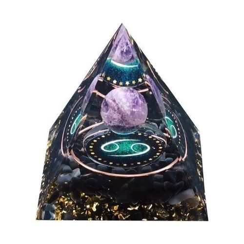 Pyramide Orgonite Constellation Du Zodiaque Cancer Améthyste