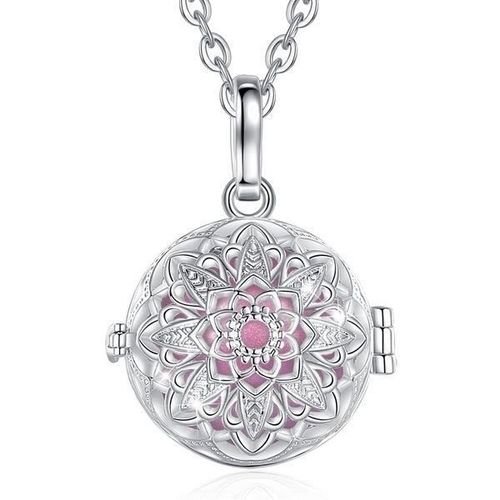 Collier Bola De Grossesse Cage Fleur Etoilée Boule Rose