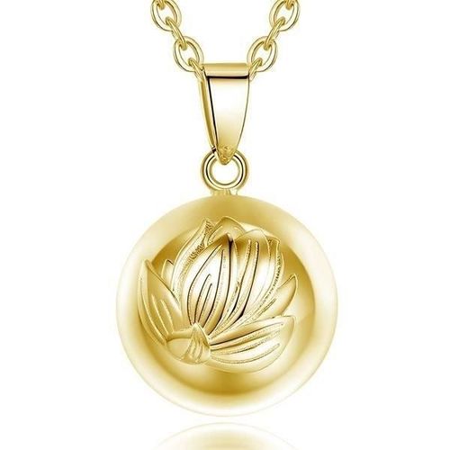 Collier Bola De Grossesse Fleur De Lotus Doré