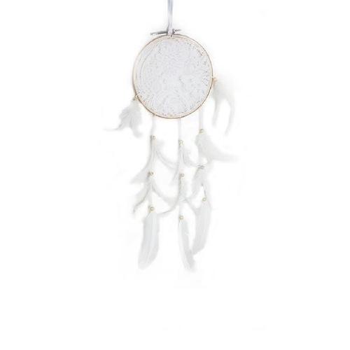 Attrape-rêve dentelle plumes perles Capteur Reve Dream catcher