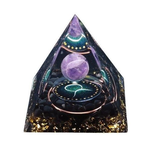 Pyramide Orgonite Constellation du zodiaque Taureau améthyste