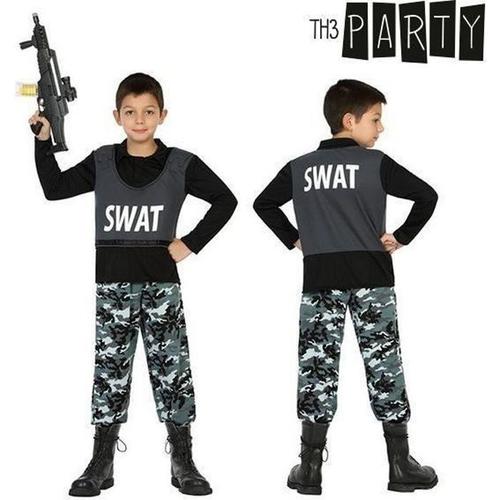Costume Pour Enfants Policier Swat (2 Pcs) - Un Deguisement Police Taille - 7-9 Ans
