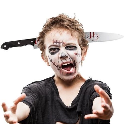 Déguisement Serre-Tête Couteau Illusion D'optique Halloween * Matière : Plastique, Extrémité De Lame Arrondie * Aille : Unique