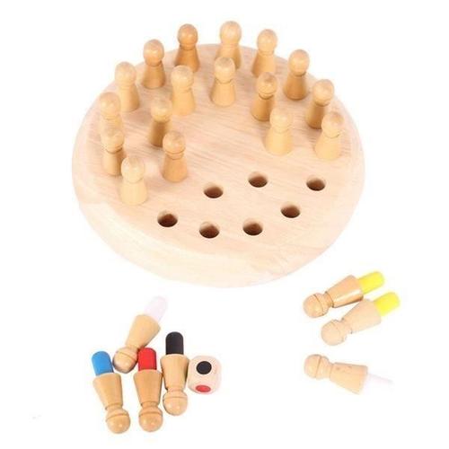 Plateau De Jeu De Mémoire En Bois Avec 24 Pions Jeu Montessori