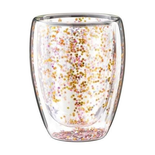 Verre Double Paroi Étoiles Pailletées Mug Tasse Originale