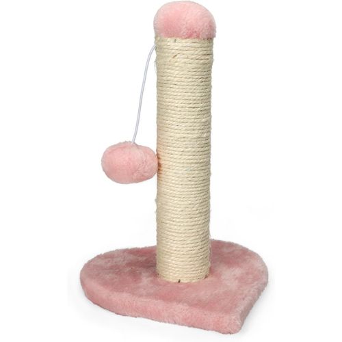 Arbre À Chat : Petite Colonne À Chat Pour Chats, Plaque De Base En Forme De C?ur Ou D'étoile, Sisal Et Peluche, Plaisir De Jeu Garanti, 30 Cm De Haut (Rose (C?ur))