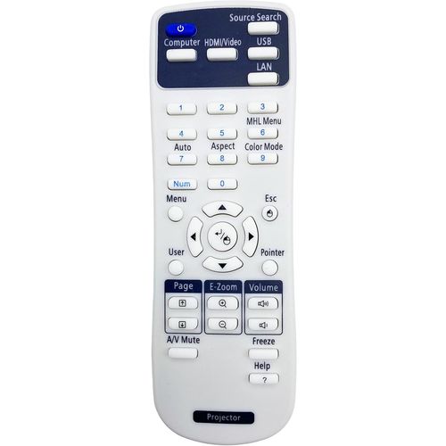 Télécommande 1547200 pour Epson Projecteurs EB-1840W, EB-1850W, EB-1860, EB-1870, EB-1880, EB-420, EB-425W, EB-430, EB-435W, EB-470, EB-475W, EB-475Wi, EB-480, EB-480e, EB-480i, EB-485W