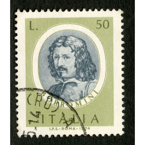 Timbre Oblitéré Italia, 1974, Borromini, L 50